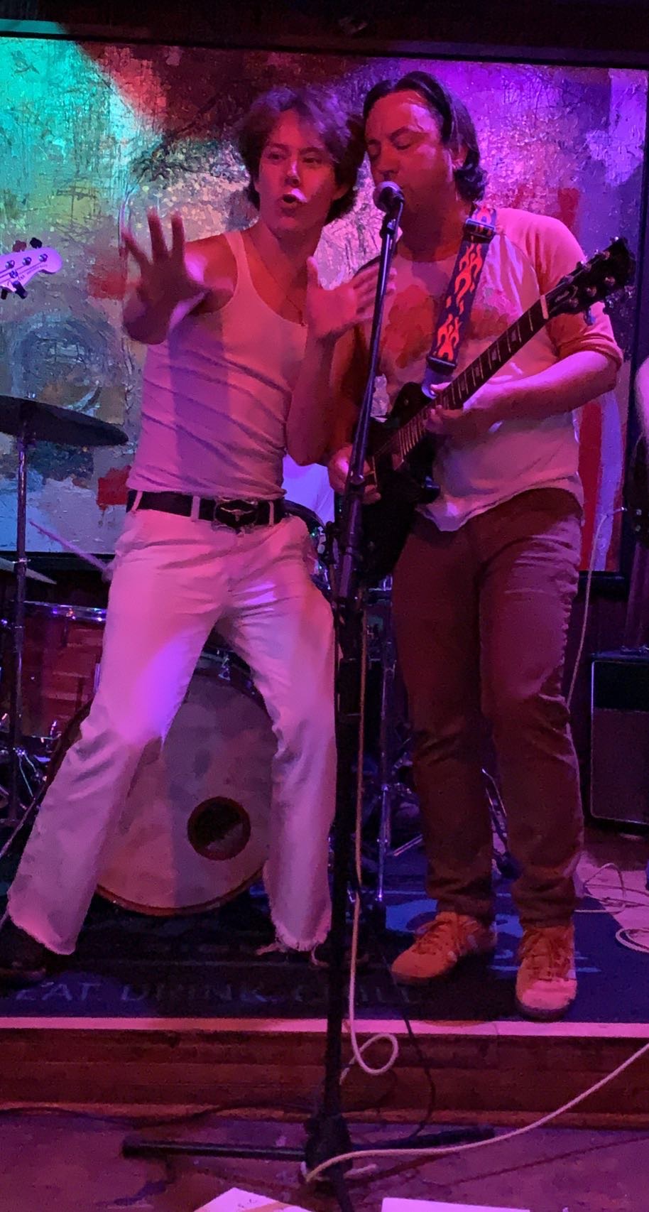 Finnegan Higginbotham performing with a band